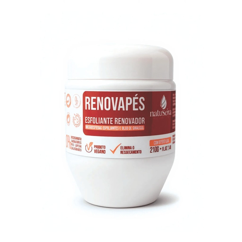 Esfoliante para os pés Renovapés + Hidratapés Natuseiva 210g- Esfoliação e Hidratação para os pés